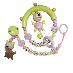 Greifling + Schnullerkette Häkelteddy