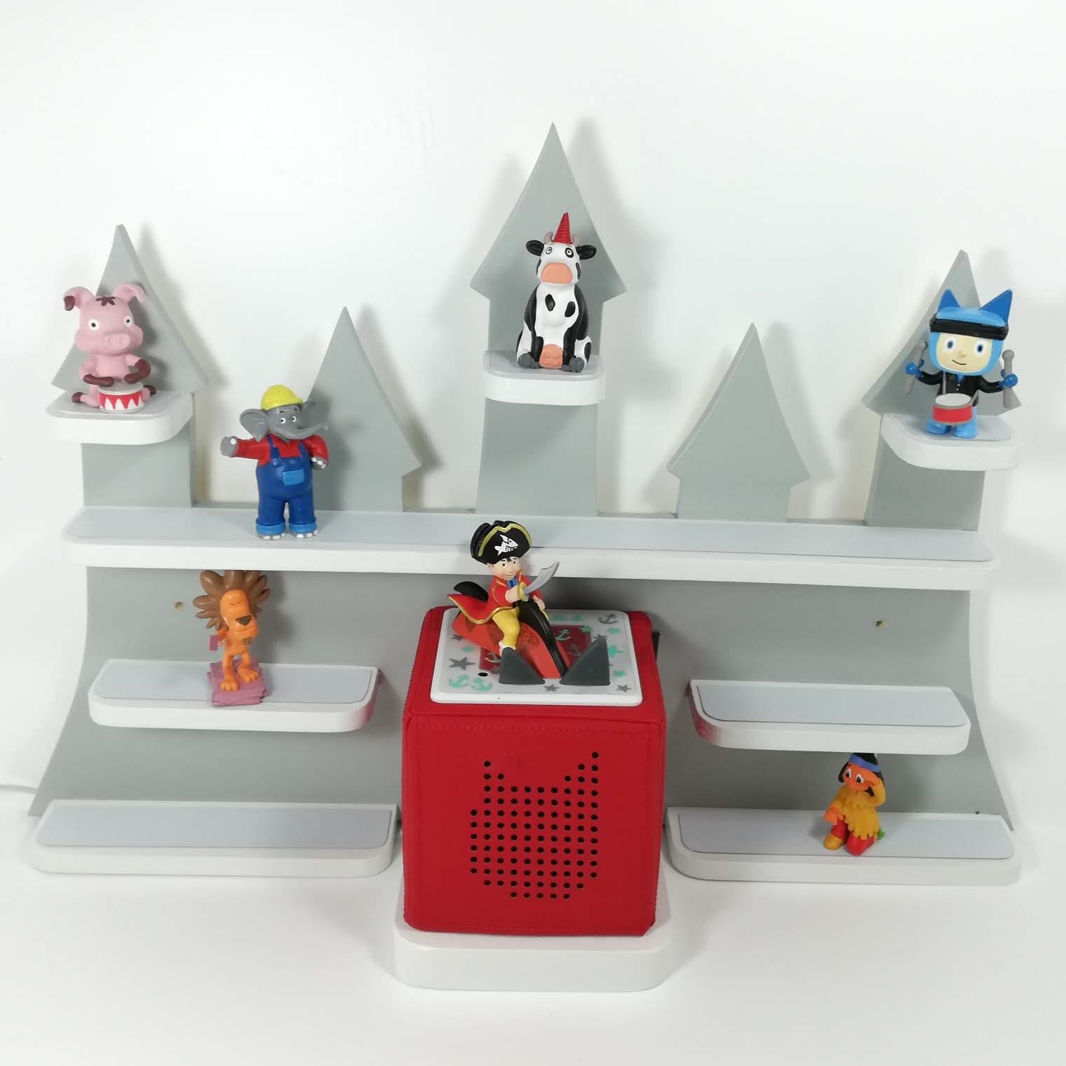 Tonie Board, Schloß in grau mit Regalfarbe nach Wahl