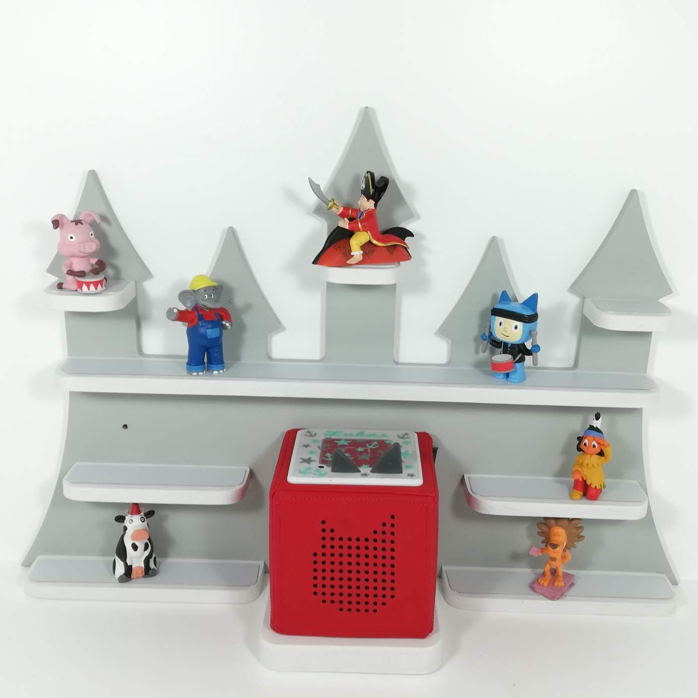 Tonie Board, Schloß in grau mit Regalfarbe nach Wahl – Bild 2