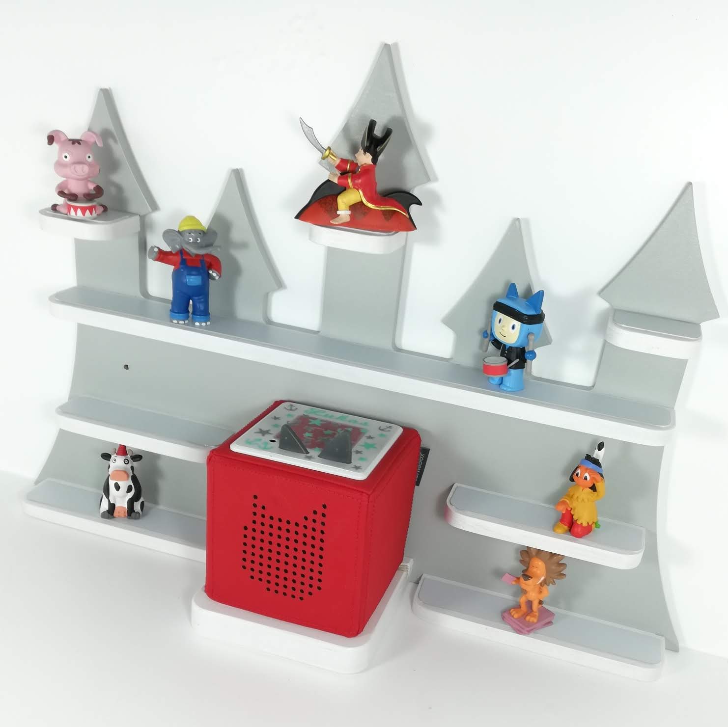 Tonie Board, Schloß in grau mit Regalfarbe nach Wahl – Bild 6