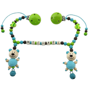 Kinderwagenkette *Michael* mit Häkelteddys