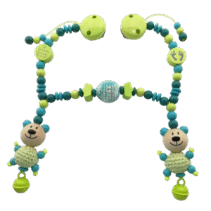Kinderwagenkette Häkelteddy lemon