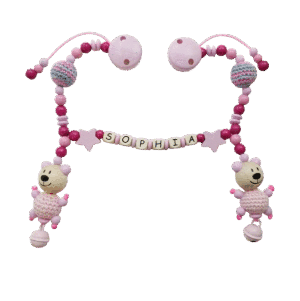 Kinderwagenkette mit Häkelteddys *Sophia*