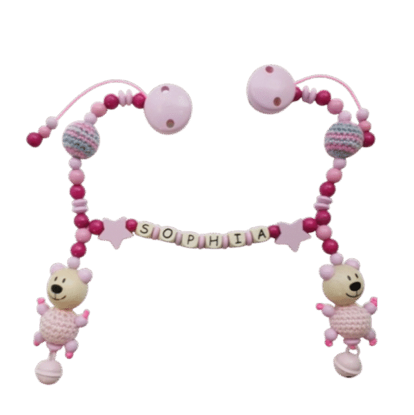 Kinderwagenkette mit Häkelteddys *Sophia* – Bild 2
