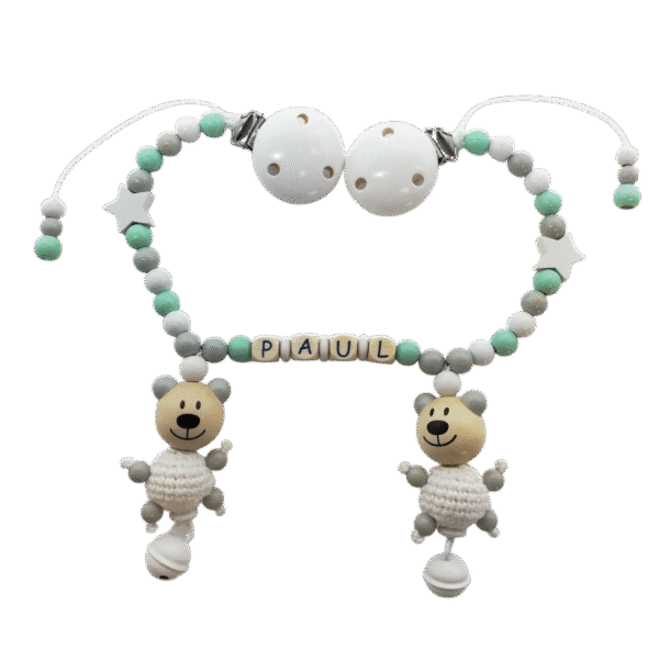 Kinderwagenkette mit Häkelteddys – Bild 2