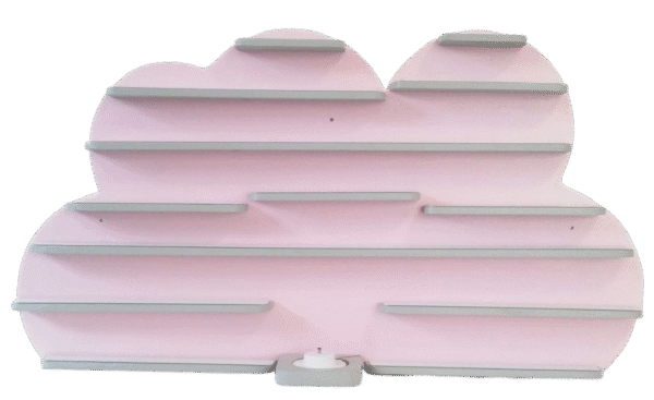 Regal ideal für die Tonie Box und die Tonie Figuren MEGA Wolke rosa mit Regalfarbe nach Wahl – Bild 3