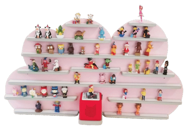Regal ideal für die Tonie Box und die Tonie Figuren MEGA Wolke rosa mit Regalfarbe nach Wahl – Bild 4