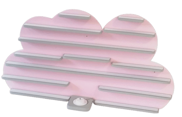 Regal ideal für die Tonie Box und die Tonie Figuren MEGA Wolke rosa mit Regalfarbe nach Wahl – Bild 2