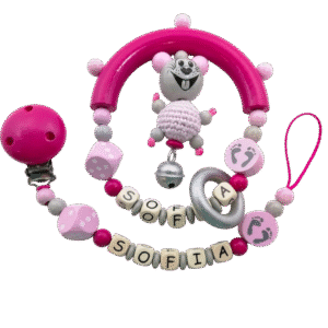 Greifling + Schnullerkette Mäuschen