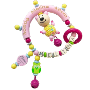 Greifling mit Wunschgravur rosa/pink