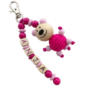 Schlüsselanhänger mit Häkelteddy *Anja*