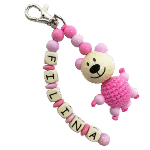 Schlüsselanhänger mit Häkelteddy *Filina*